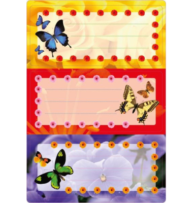 Schuletiketten Schmetterlinge