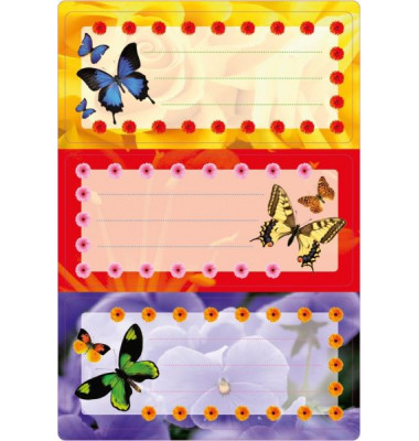 Schuletiketten Schmetterlinge