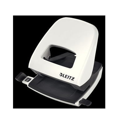 B&uuml;rolocher New NeXXT WOW 5008-20-01, perlwei&szlig;, bis 3mm 30 Blatt, mit Anschlagschiene