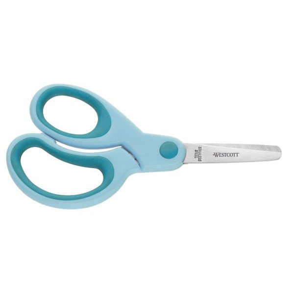 Westcott Kinderschere Kids Softgrip, Metall, 13cm, Linkshänder, türkis 4027521205864 Westcott