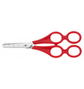 Kinderschere Mutter-Kind, Metall, 13cm, rot