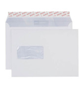 Versandtaschen Office 74537.12, lange Seite offen, C5, mit Fenster, haftklebend, 100g, hochweiß
