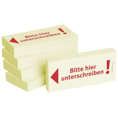 Haftmarker 1301010143, Business, 75x35mm, gelb, "Bitte hier unterschreiben!", rechteckig