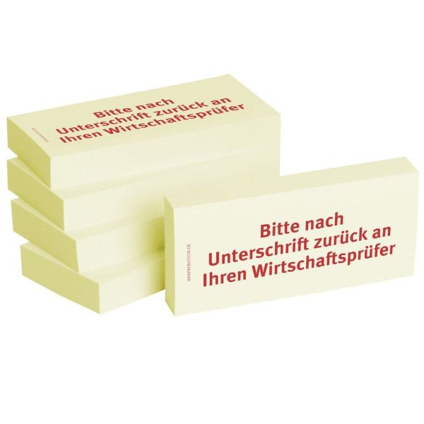 4260184863280 - Haftmarker 1301010128 Business Haftnotizen 1301010128 75x35mm gelb Bitte nach Unterschrift zurück an Ihren Wirtschaftsprüfe 500 Blatt