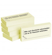 Haftmarker 1301010110, Business, 75x35mm, gelb, "Bitte nach Durchsicht unterschreiben und an Ihr Finanzamt weiterleiten:", recht