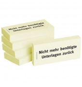 Haftmarker 1301010108, Business, 75x35mm, gelb, "Nicht mehr ben&ouml;tigte Unterlagen zur&uuml;ck", rechteckig