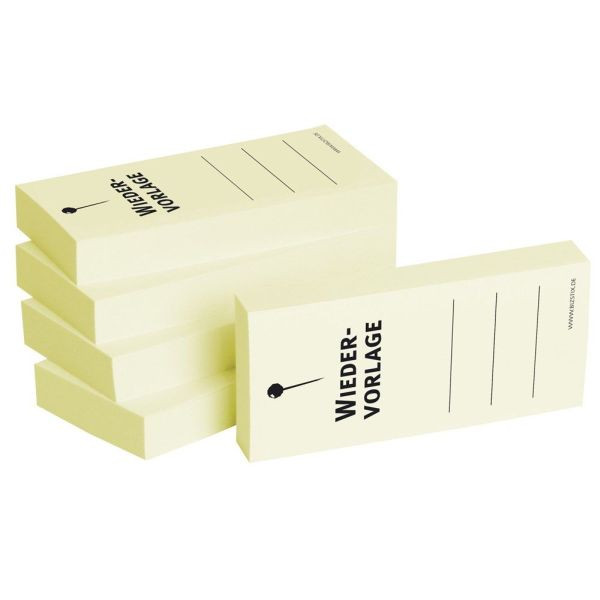 4260184863358 - Haftnotizen bedruckt 1301010135 Business Haftnotizen 1301010135 gelb rechteckig Wiedervorlage 75x35mm 4260184863358 BIZST 500 Blatt