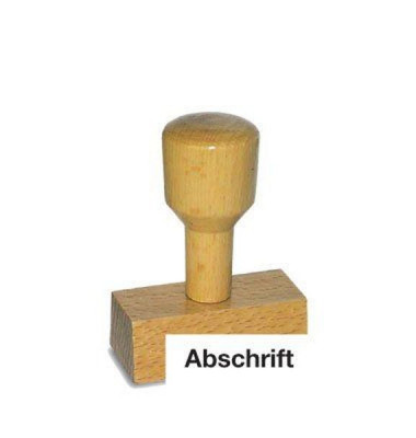 Holzstempel Abschrift