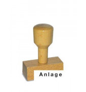 Textstempel LST806 mit Text "Anlage" Holz braun