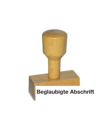 Holzstempel Beglaubigte Abschrift