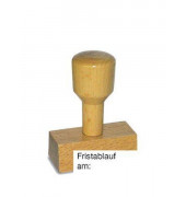 Textstempel LST815 mit Text "Fristablauf am:" Holz braun