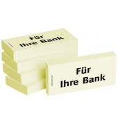 Haftmarker 1301010106, Business, 75x35mm, gelb, "F&uuml;r Ihre Bank", rechteckig