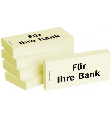 bedruckte Haftnotizen "Für Ihre Bank"