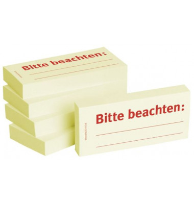 Haftmarker 1301010151, Business, 75x35mm, gelb, "Bitte beachten", rechteckig