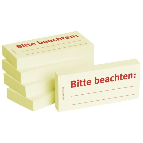 4260184863518 - Haftnotizen bedruckt 1301010151 Business Haftnotizen 1301010151 gelb rechteckig Bitte beachten 75x35mm 4260184863518 BIZS 500 Blatt 4260184863518 - Haftnotizen bedruckt 1301010151 Business Haftnotizen 1301010151 gelb rechteckig Bitte beachten 75x35mm 4260184863518 BIZS 500 Blatt
