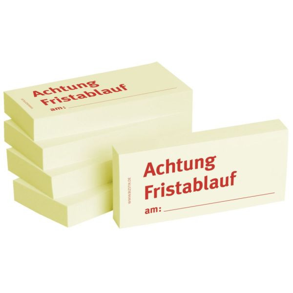 4260184863532 - Haftmarker 1301010153 Business Haftnotizen 1301010153 75x35mm gelb Achtung Fristablauf am rechteckig 4260184863532 BIZSTI 500 Blatt