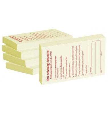 Haftmarker 1301010154, Business, 55x75mm, gelb, "Bitte unbedingt beachten", rechteckig