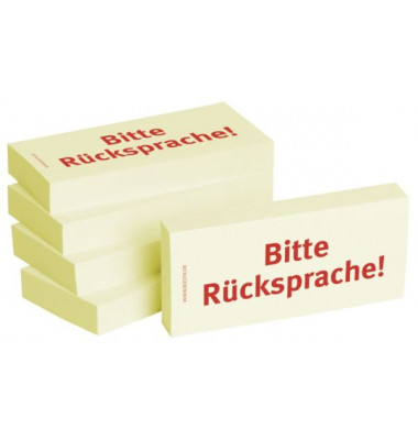 Haftmarker 1301010159, Business, 75x35mm, gelb, "Bitte R&uuml;cksprache", rechteckig