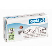 Heftklammern Standard 24/6, 24855700, Stahldraht verkupfert, Heftleistung 2-20 Blatt