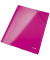 Eckspannmappe WOW 3982-00-23, A4 pink metallic PP-kaschiert 300g, mit 3 Einschlagklappen