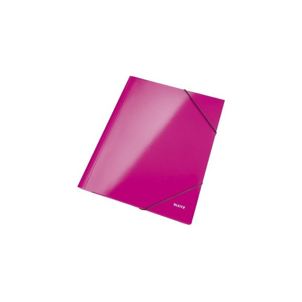 4002432395125 - Eckspannmappe WOW 3982-00-23 A4 pink metallic PP-kaschiert 300g mit 3 Einschlagklappen 4002432395125 Leitz