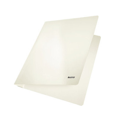 Schnellhefter WOW 3001-00-01, A4, perlwei&szlig;, Karton, 250g, Vorderdeckel opak