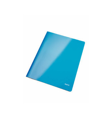 Schnellhefter WOW 3001-00-36, A4, blau metallic, Karton, 250g, Vorderdeckel opak