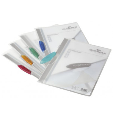 Klemmhefter SWINGCLIP 30 228400, A4 transparent/farbig sortiert, f&uuml;r ca. 30 Blatt, Kunststoff 80g