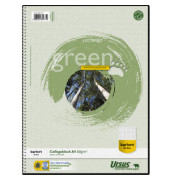 Collegeblock 608571020 Green, Baum, Lineatur 28 / kariert mit Rand innen/außen, A4, 60g, grün, 80 Blatt