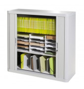 Rollladenschrank easyOffice E1CT0003600044, abschlie&szlig;bar, 2 OH, lichtgrau, 110x104x41,5cm (BxHxT)