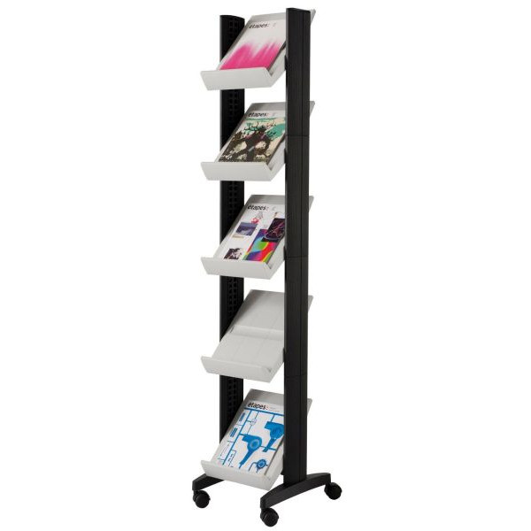 3660141880564 - Prospektständer Corner silber DIN A4 5 Fächer 350 x 385 x 1675 cm 1 St