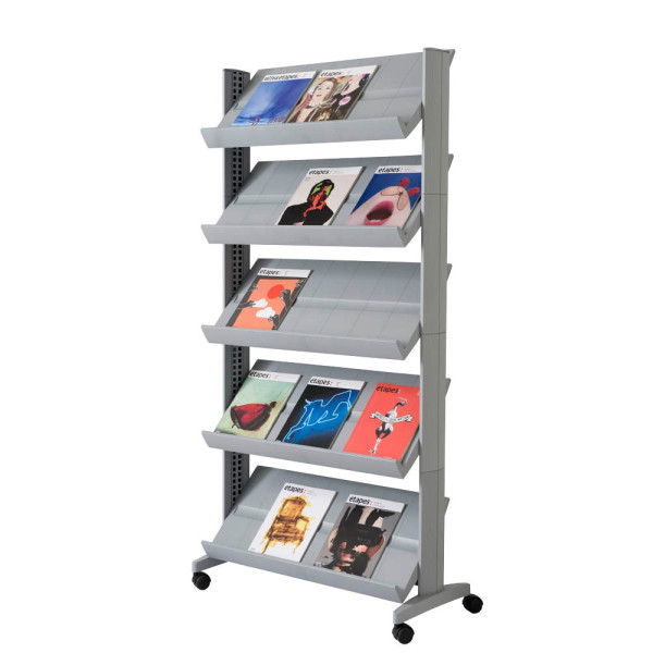 3660141880656 - EasyDisplay Prospektständer aus Polystyrol für 15 x DIN A4 alusilber   alusilber