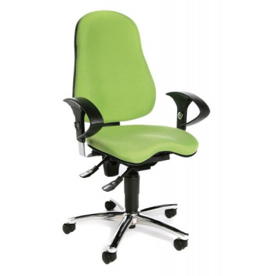 B&uuml;rostuhl Sitness 10, apfelgr&uuml;n / silber, mit Armlehnen, bis 110kg, ohne Kopfst&uuml;tze