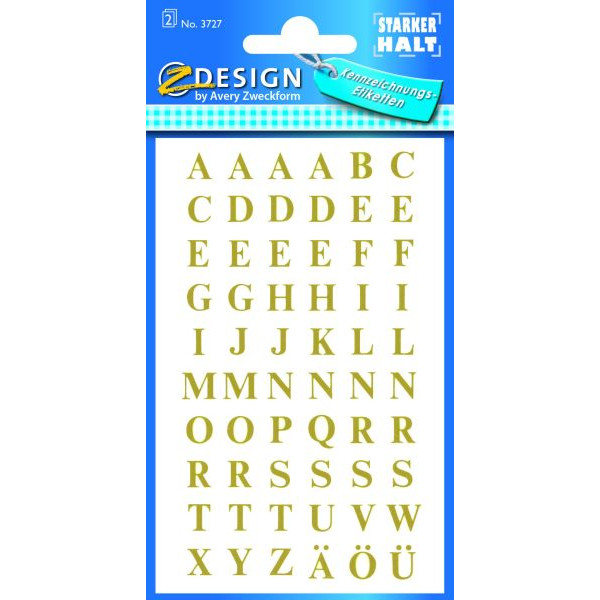 4004182037270 - 3727 Buchstaben 75 mm Gold Folie 2Bg 4004182037270 Zweckform 3727 120 Stück
