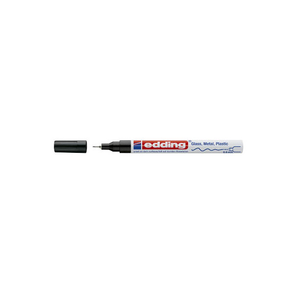 10 Stück Edding Lackmarker 780, 780-9-001, Stift, schwarz, 0,8mm Rundspitze 4004764953608 Edding