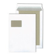 Versandtaschen C4 mit Fenster und Papprückwand haftklebend 120g weiß