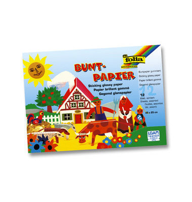 Buntpapierheft färbig 24x34 cm 12 Bl Buntpapierheft färbig 24x34 cm 12 Bl