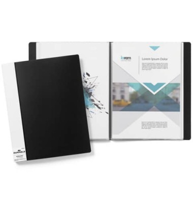 Sichtbuch Duralook Plus 2424-01, schwarz, A4, mit 40 Hüllen, Polypropylen (PP)