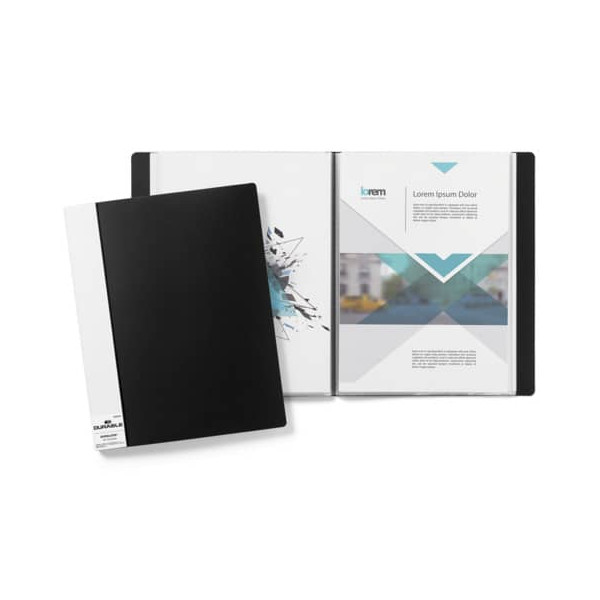 2 Stück Durable Sichtbuch Duralook Plus 2424-01, schwarz, A4, mit 40 Hüllen, Polypropylen (PP) 4005546241364 Durable