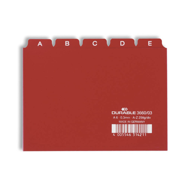 Durable Karteiregister A6 quer A-Z rt 4005546314211 Durable