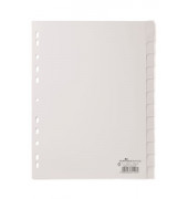 Kunststoffregister 6410 02, 12-teilig blanko, A4, 120µm, transparente Fenstertaben, 12-teilig