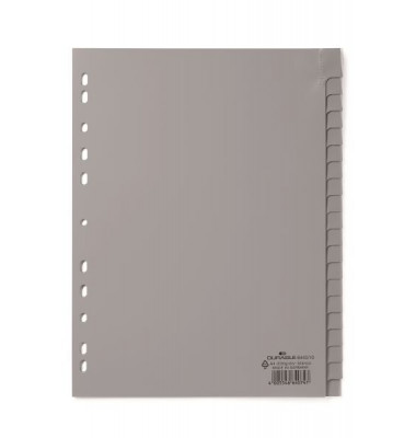 Kunststoffregister 6443 10, 20-teilig blanko, A4, 120µm, transparente Fenstertaben, 20-teilig
