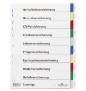 Kunststoffregister 674127, 10-teilig blanko, A4, 120µm, farbige Taben, 10-teilig