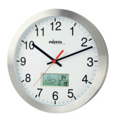  Wanduhr 51.161.315, mattsilber, &Oslash; 30 cm, rund, analog + digital