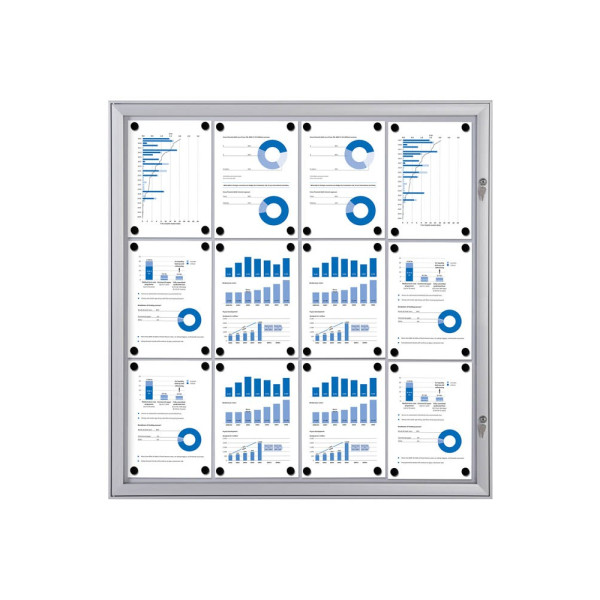 8595578355932 - Schaukasten S-Line 12 x A4 Metallrückwand weiß silber magnetisch 8595578355932 Showdown Displays 8595578355932 - Schaukasten S-Line 12 x A4 Metallrückwand weiß silber magnetisch 8595578355932 Showdown Displays