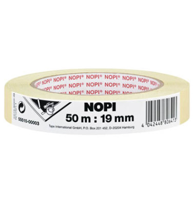 Kreppband 55510-00003 19mm x 50m beige ablösbar
