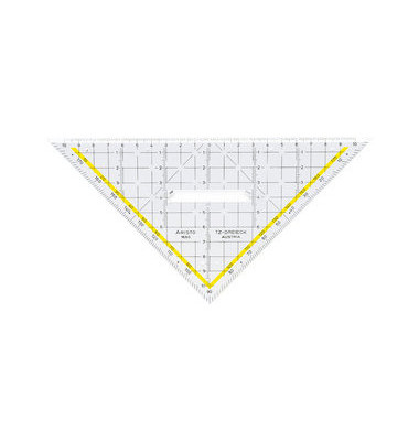 Kunststoff-Geodreieck TZ-Dreieck 1650/2 glasklar 22,5cm mit Griff