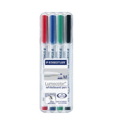 Boardmarker-Set Lumocolor 301 pen, 301-WP4, Etui, 4-farbig sortiert, 1mm Rundspitze