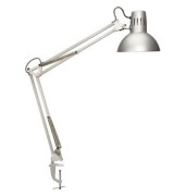 Schreibtischlampe MAULstudy 823 05 95, Energiesparlampe, mit Tischklemme, silber