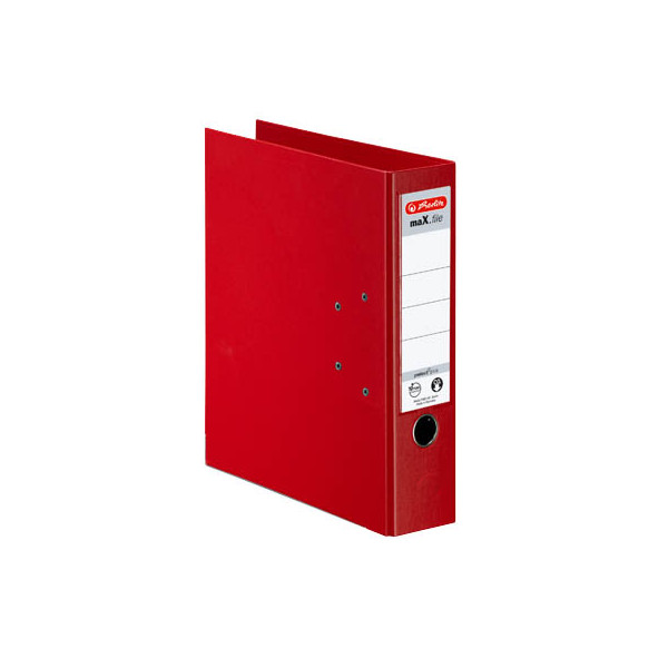 10 Stück Herlitz Ordner maX.file protect plus 10834323, A4 80mm breit PP vollfarbig rot 4008110308029 Herlitz